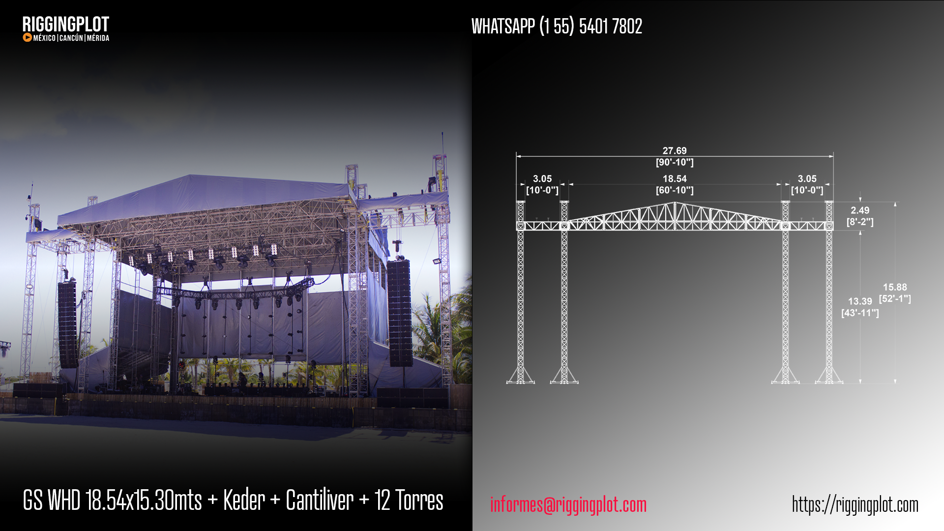 RENTA DE GROUND SUPPORT 18.54X16.00MTS CON LAYHER WALL, KEDER Y CANTILIVER DE 10 TORRES MÉRIDA